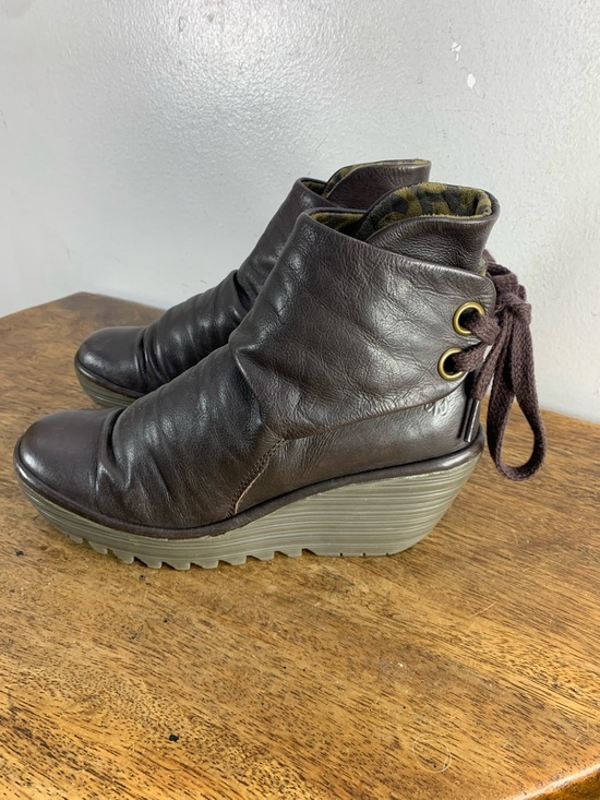 Shoes - Fly London wedge ankle chunky rubber wedge sole with soft slouch  leather
